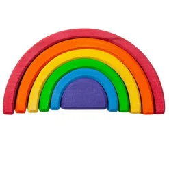 Grimm's Spiel u0026 Holz 12-24 Months|Wooden Toys < Wooden Rainbow Tunnel - 6 Piece