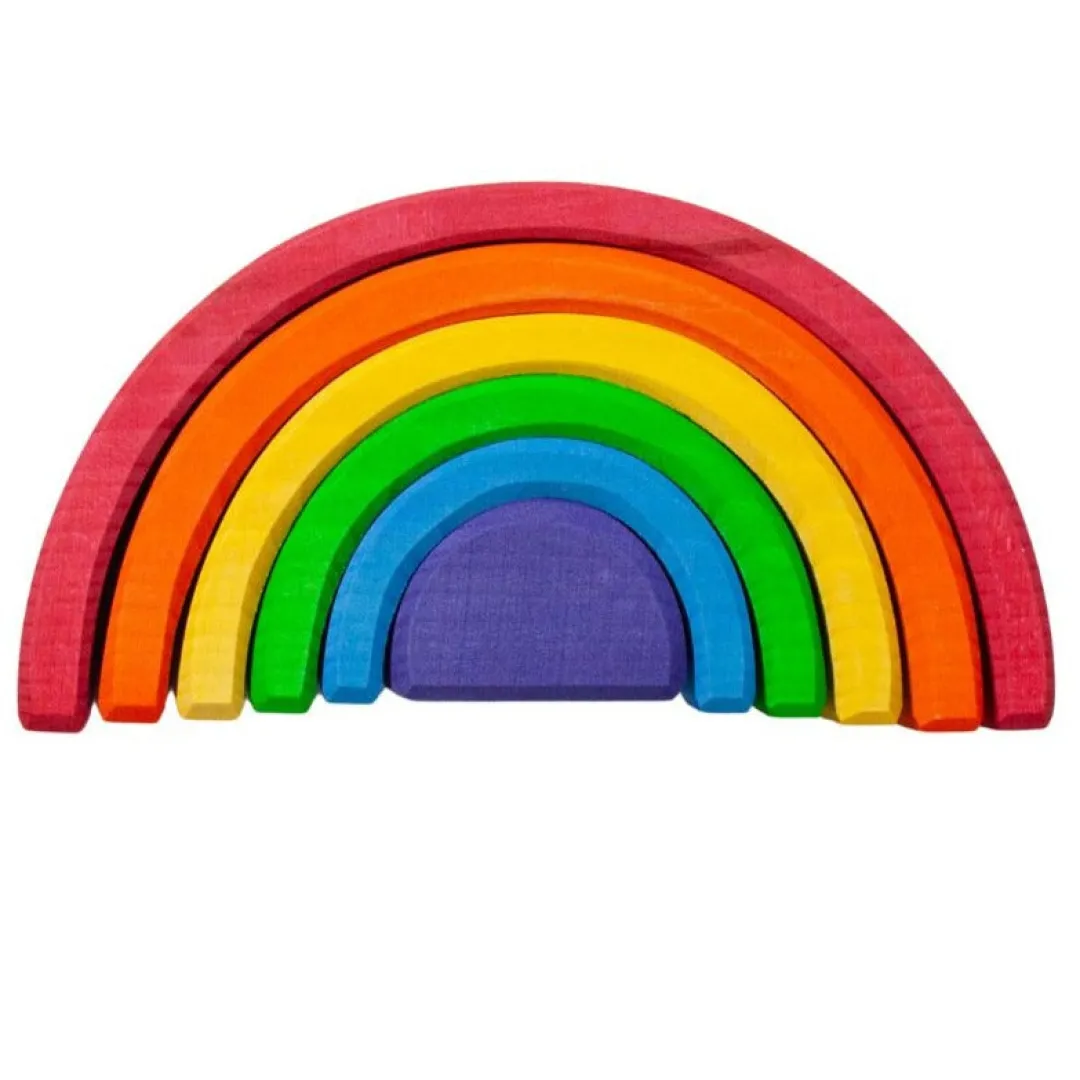 Grimm's Spiel u0026 Holz 12-24 Months|Wooden Toys < Wooden Rainbow Tunnel - 6 Piece