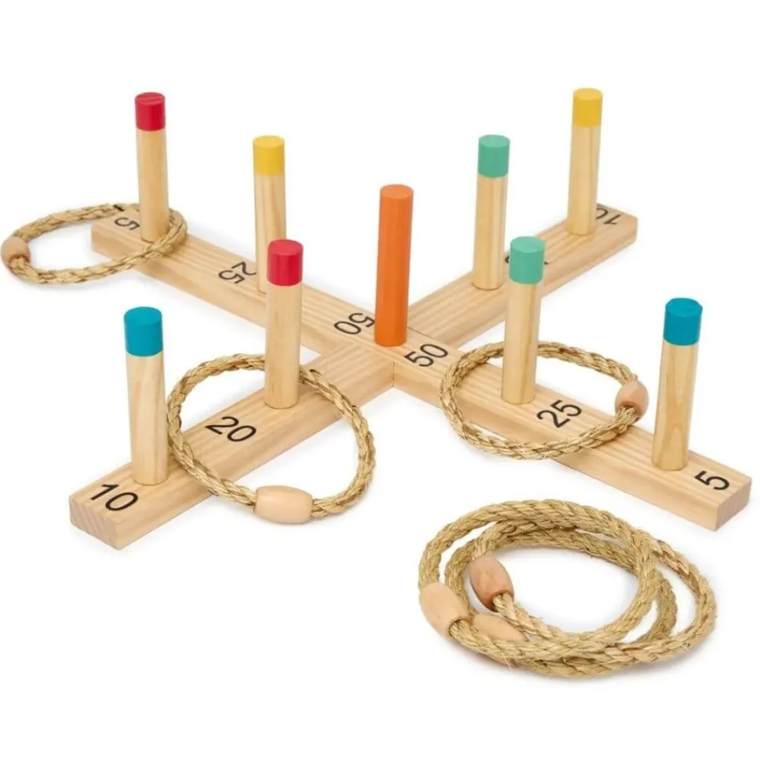 Miniland Outdoor Toys|Wooden Toys < Wooden Ring Toss Game