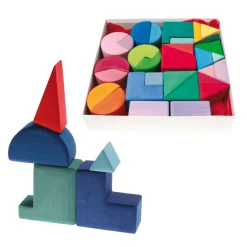 Grimm's Spiel u0026 Holz 12-24 Months|Wooden Toys < Wooden Shape Blocks - Square, Triangle and Circle