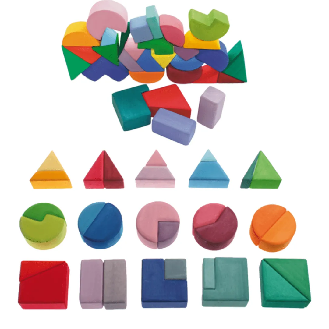 Grimm's Spiel u0026 Holz 12-24 Months|Wooden Toys < Wooden Shape Blocks - Square, Triangle and Circle