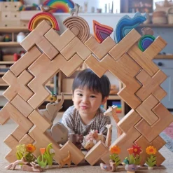 Grimm's Spiel u0026 Holz Marble & Ball Runs|Wooden Toys < Wooden Stairway Building Blocks Set