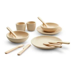 PlanToys Wooden Toys|4 Years < Wooden Tableware Set - Play Dishes