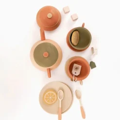 Sabo Wooden Toys|4 Years < Wooden Tea Set- Herbal Palette
