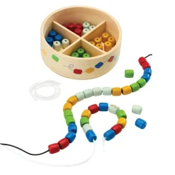 PlanToys Early Learning|4 Years < Wooden Threading Beads Set