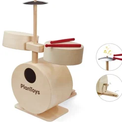 PlanToys USA Wooden Toys|4 Years < Wooden Toy Drum Set with Cymbals