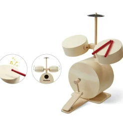 PlanToys USA Wooden Toys|4 Years < Wooden Toy Drum Set with Cymbals
