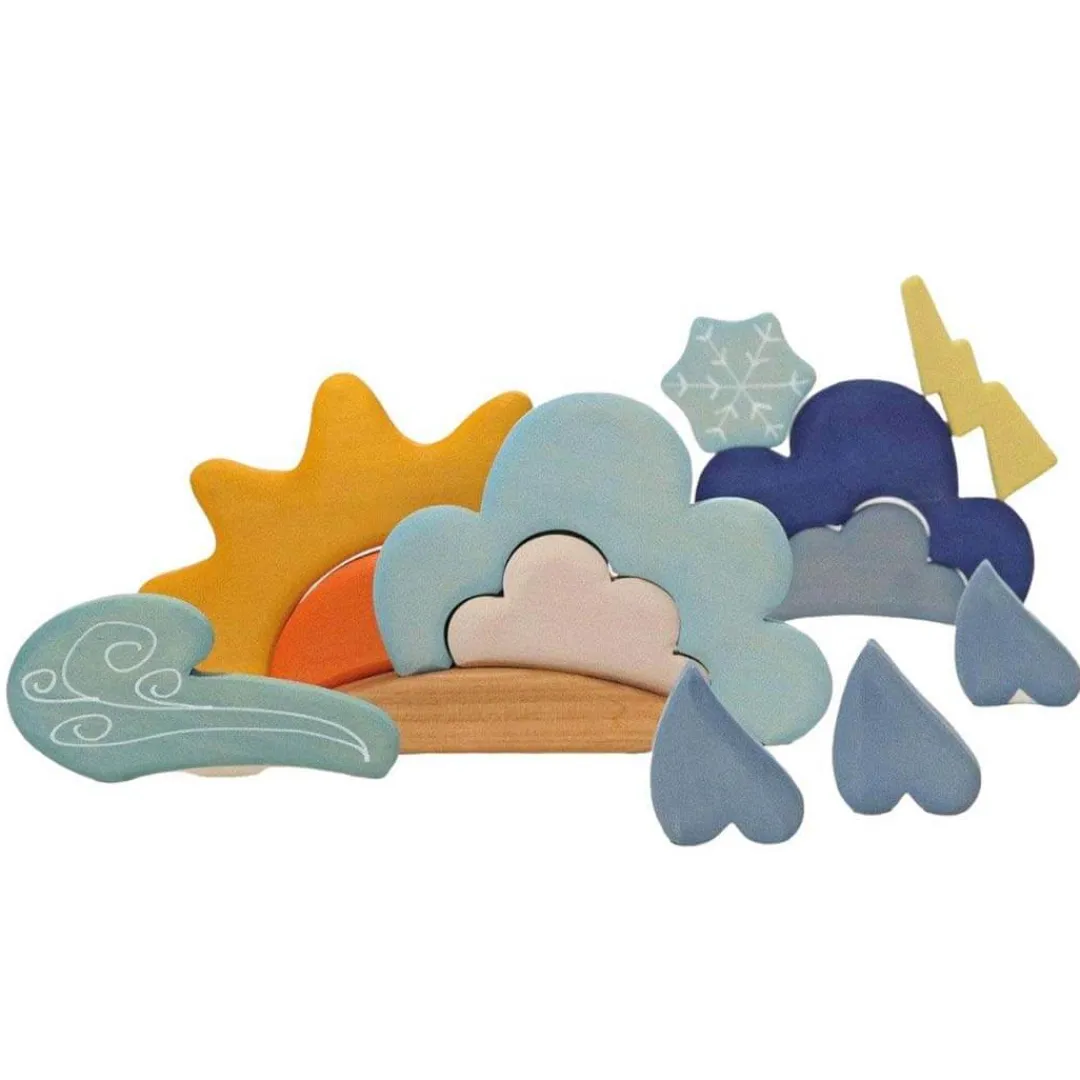 Grimm's Spiel u0026 Holz Summer Nature Table|Wooden Toys < Wooden Weather Building Set