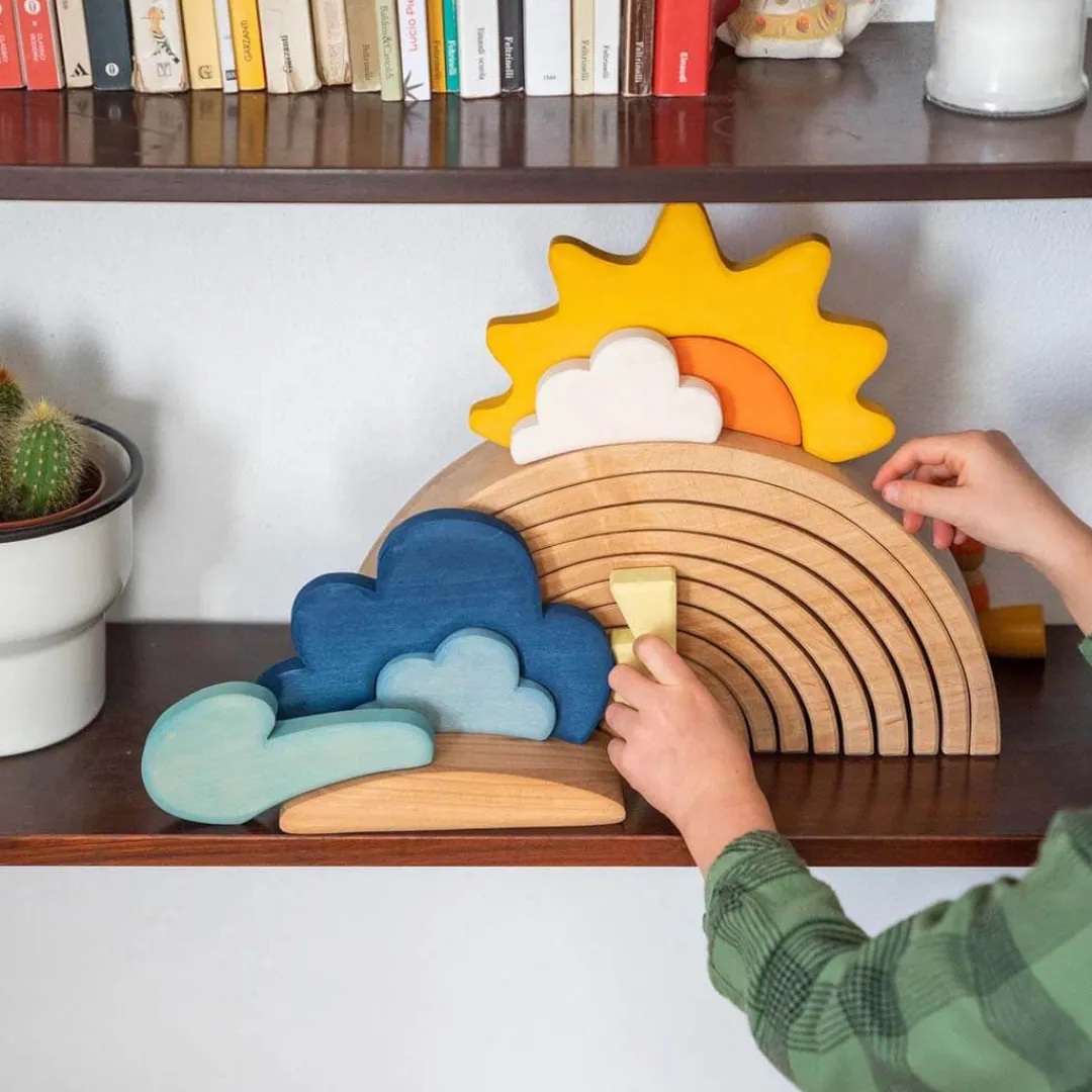 Grimm's Spiel u0026 Holz Summer Nature Table|Wooden Toys < Wooden Weather Building Set