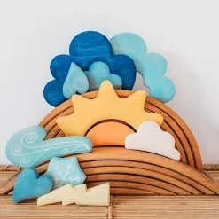 Grimm's Spiel u0026 Holz Summer Nature Table|Wooden Toys < Wooden Weather Building Set