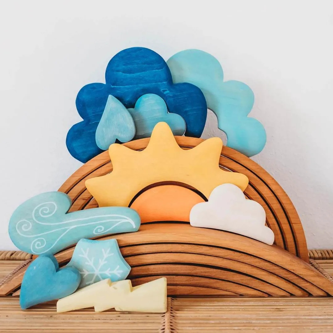 Grimm's Spiel u0026 Holz Summer Nature Table|Wooden Toys < Wooden Weather Building Set