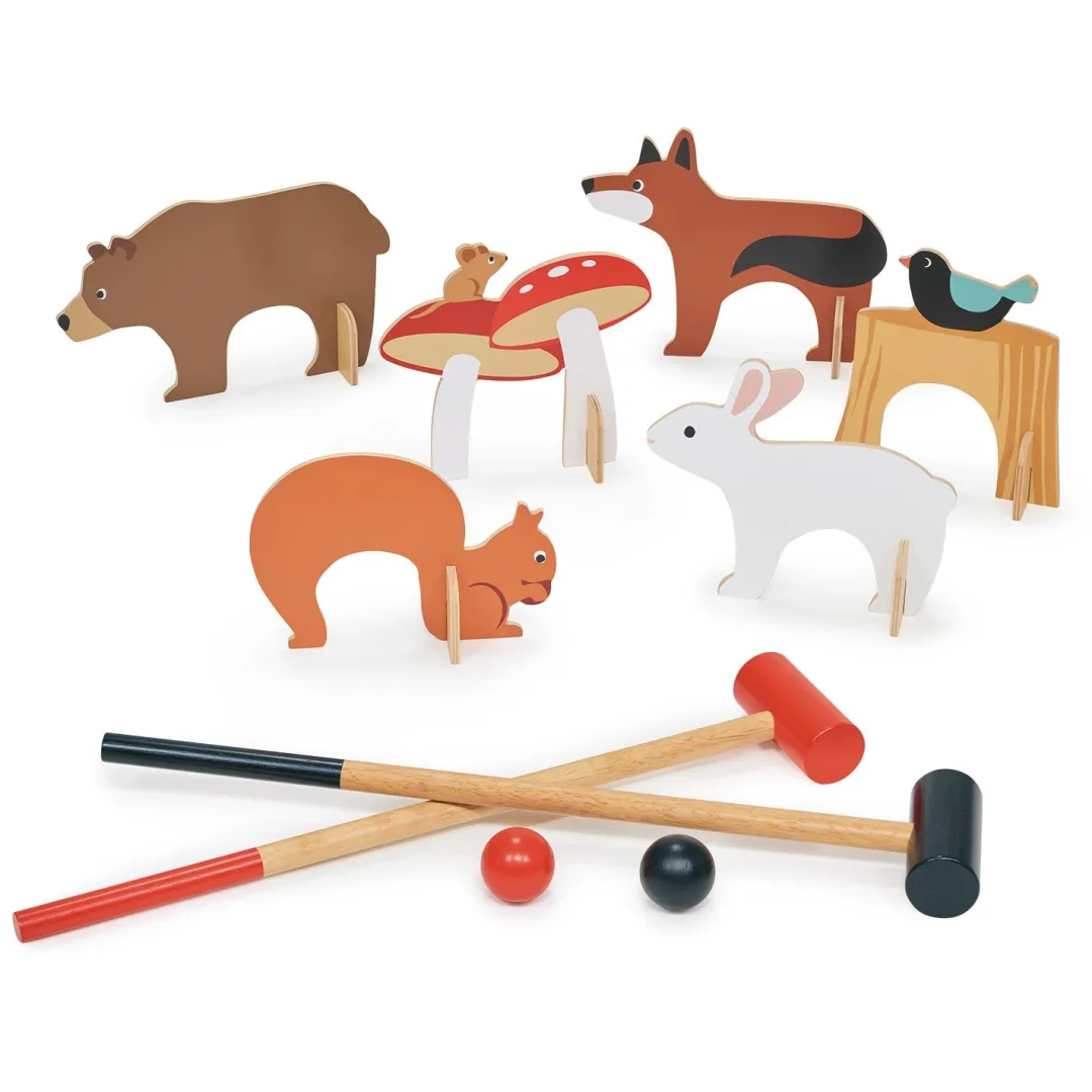 Tender Leaf Wooden Toys|4 Years < Woodland Indoor Croquet Set
