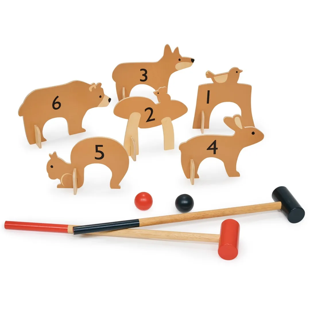 Tender Leaf Wooden Toys|4 Years < Woodland Indoor Croquet Set