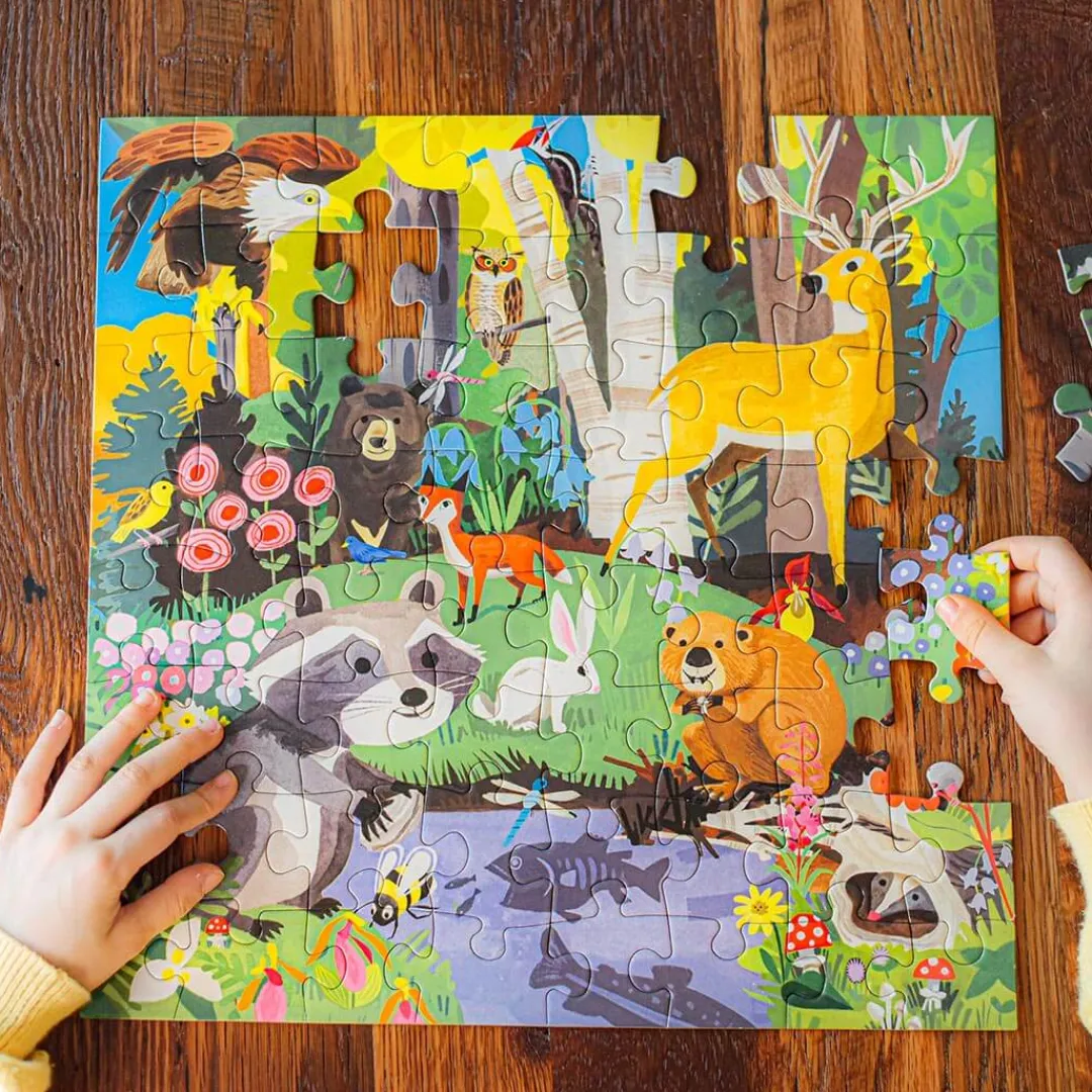 eeBoo Puzzles|5 Years < Woodland - 64 Piece Jigsaw Puzzle