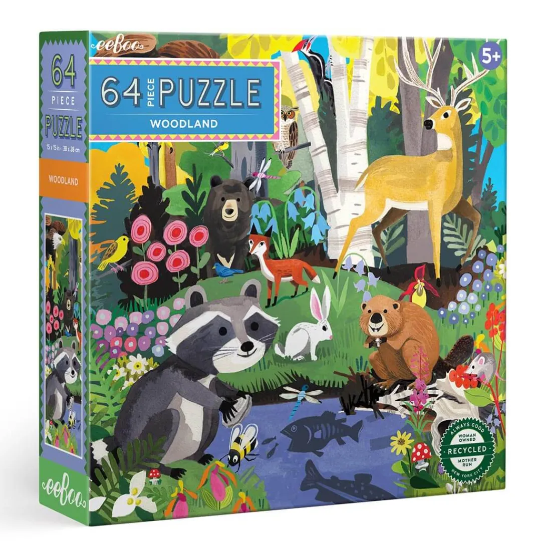 eeBoo Puzzles|5 Years < Woodland - 64 Piece Jigsaw Puzzle