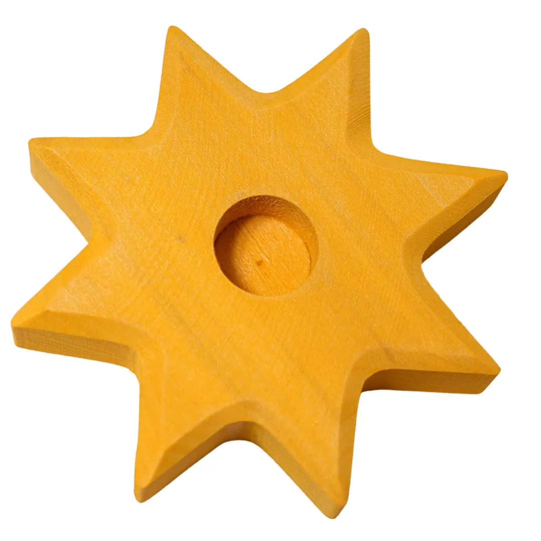 Grimm's Spiel u0026 Holz Wooden Toys|Waldorf Home < Yellow Star Candle Holder