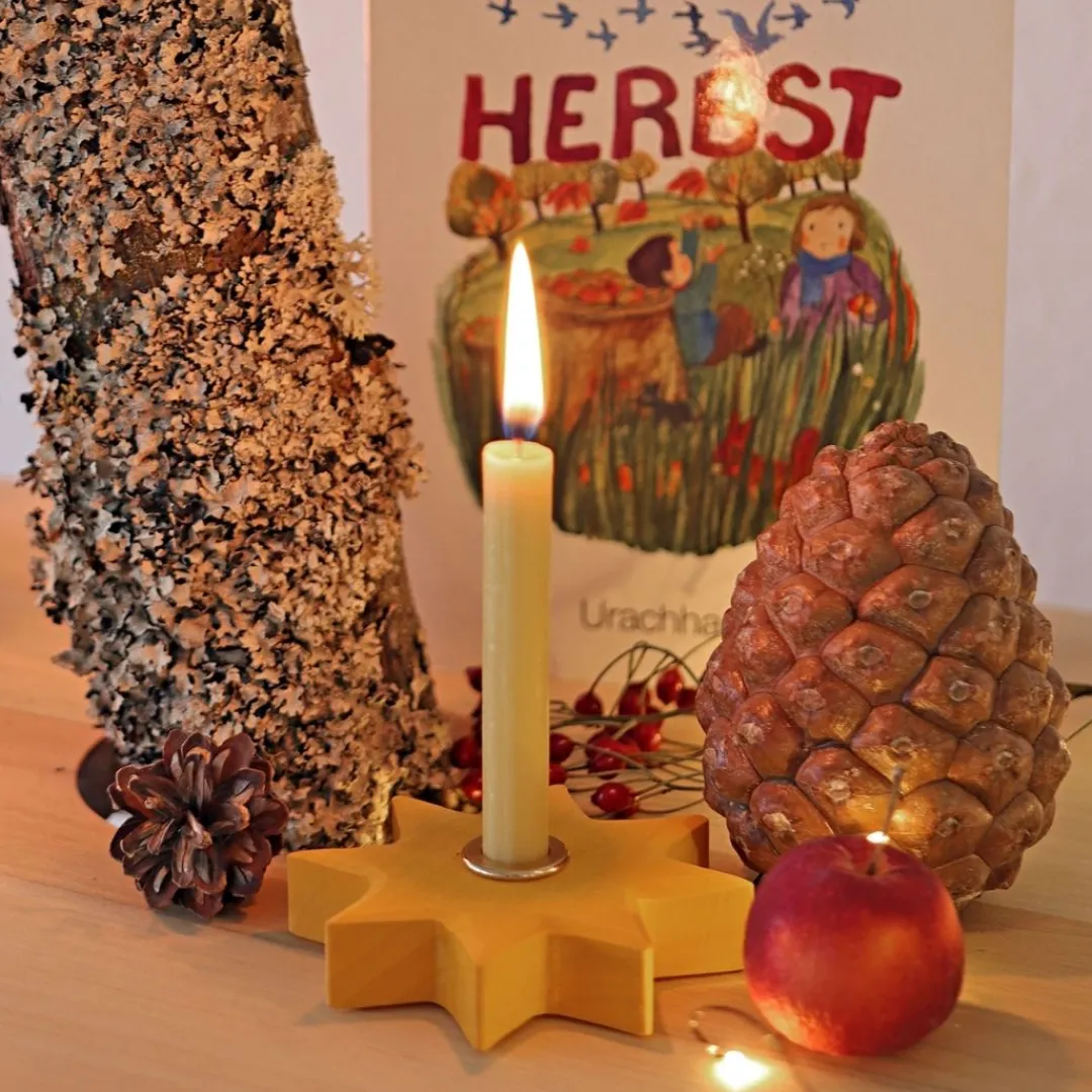 Grimm's Spiel u0026 Holz Wooden Toys|Waldorf Home < Yellow Star Candle Holder
