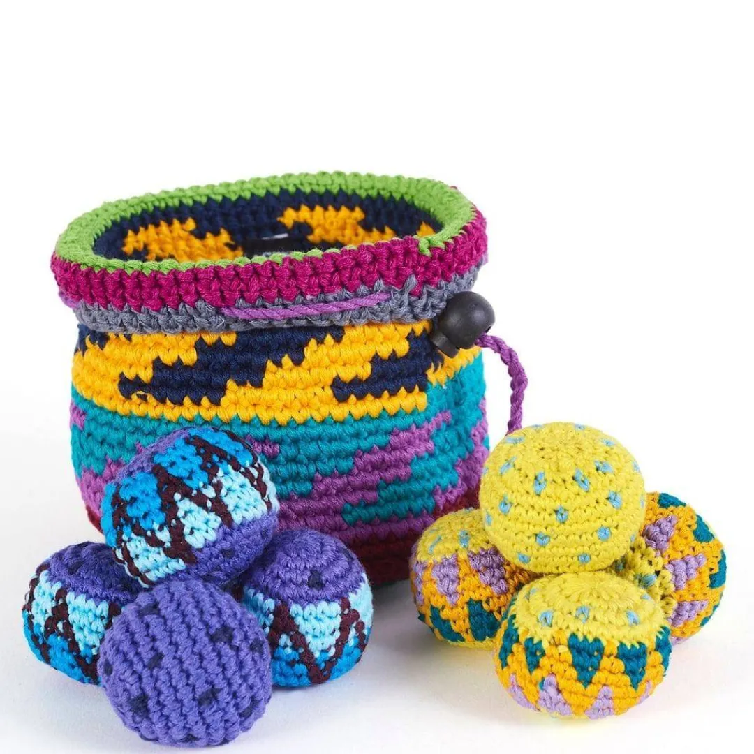 Buena Onda Games Outdoor Toys|Games < YippiYappa - Crocheted Canastaball Basket Game