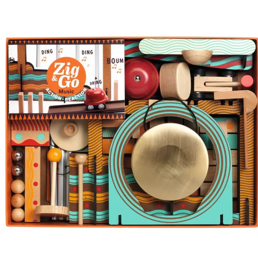 Djeco Marble & Ball Runs|Wooden Toys < Zig & Go Wooden Music Building Game - 52 Piece Set