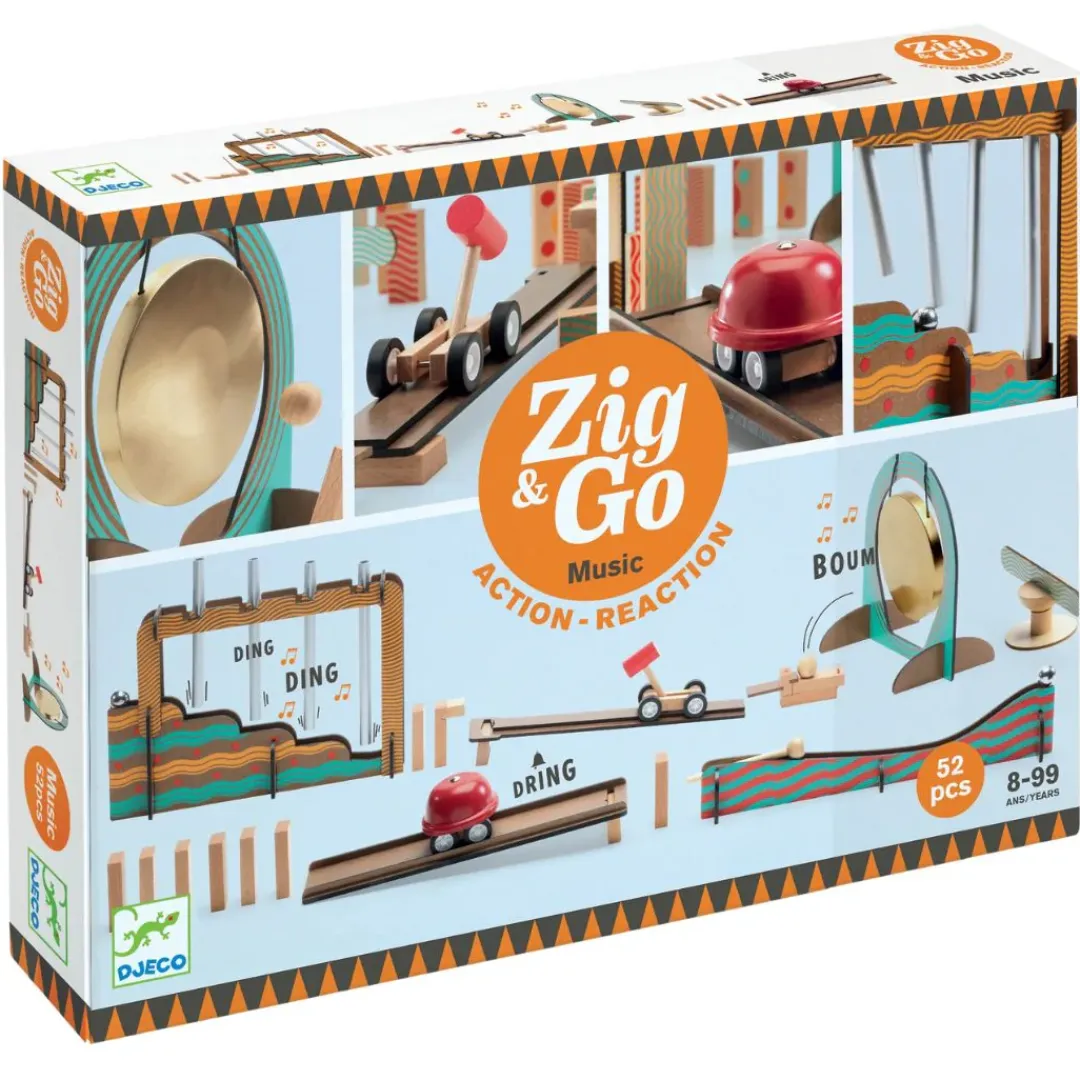 Djeco Marble & Ball Runs|Wooden Toys < Zig & Go Wooden Music Building Game - 52 Piece Set